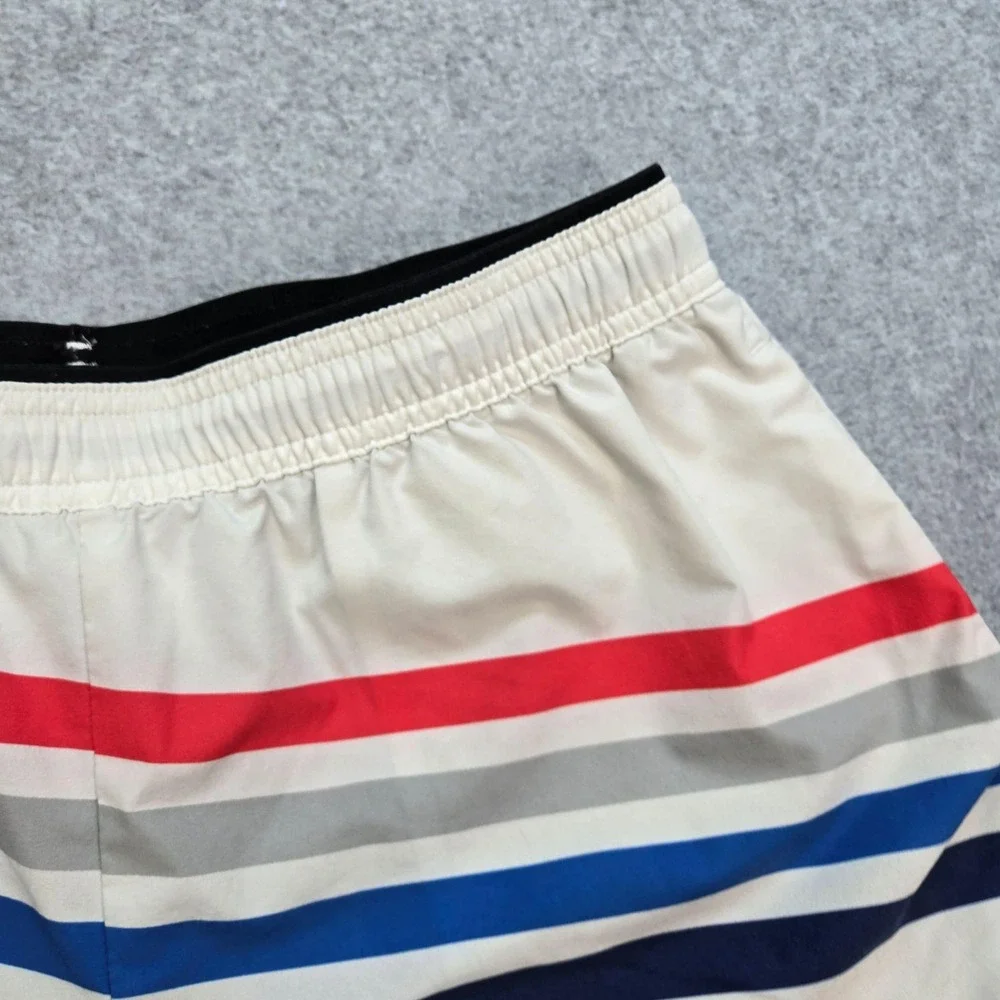 Chubbies Shorts Mens M Multicolor Stripe Drawstring Elastic Waist Athletic Liner